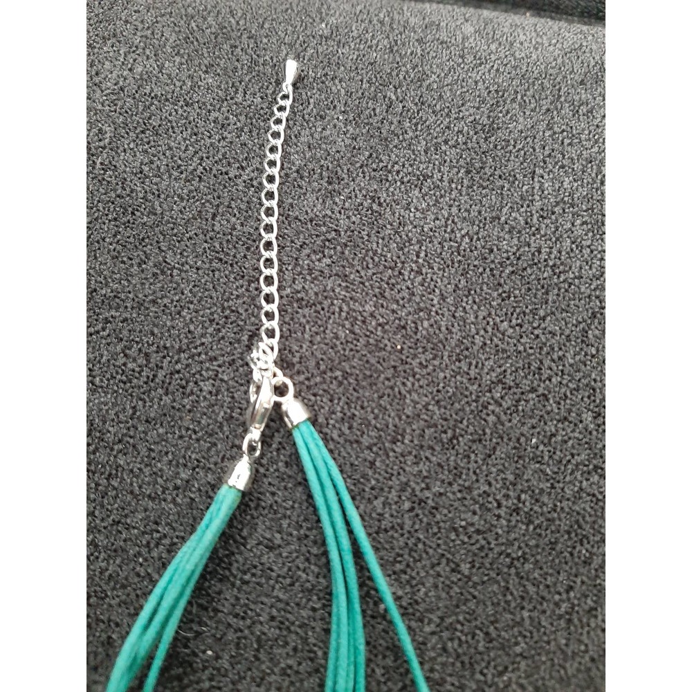 Turquoise and silver flower necklace